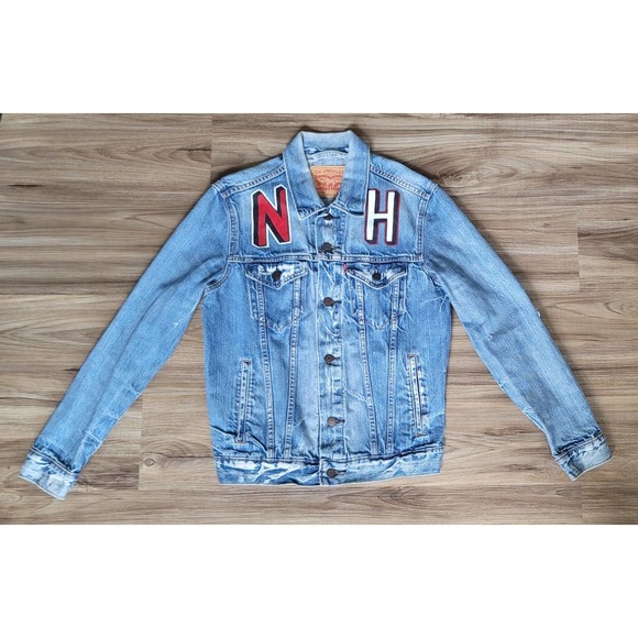 Levi's Custom Nipsey Hussle TMC Distressed Denim Trucker Jacket - Picture 2 of 10